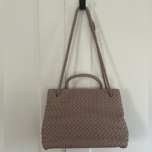 Quince Italian Handwoven Leather Satchel NWT